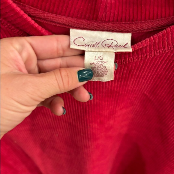 Ladies Size Large Vintage Red Long Sleeve Shirt - Perfect Condition - Picture 2 of 3